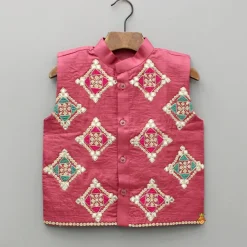 Hot Green Kurta And Embroidered Jacket With Pyjama BOY Indian Ethnic Wear | Ethnic Sets