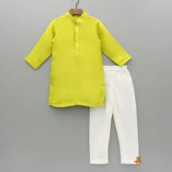 Outlet Green Kurta And Floral Printed Jacket With Churidar BOY Twinning Sets | Indian Ethnic Wear