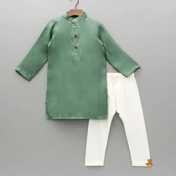 Discount Green Kurta With Printed Jacket And Pyjama BOY Indian Ethnic Wear | Ethnic Sets