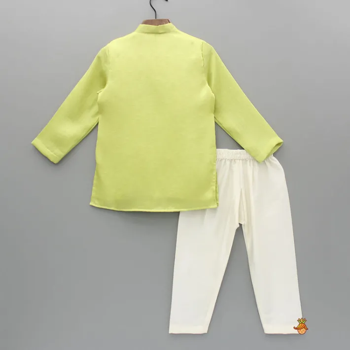 Best Green Multicolour Embroidered Kurta And Pyjama BOY Indian Ethnic Wear | Ethnic Sets