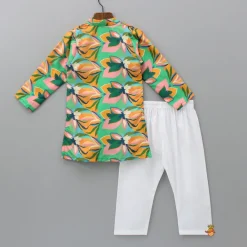 Clearance Green Printed Kurta With Pyjama BOY Indian Ethnic Wear | Ethnic Sets