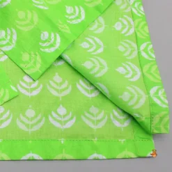 Hot Green Printed Kurta With One Side Flap And Pyjama BOY Indian Ethnic Wear | Ethnic Sets