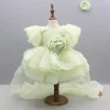Hot Green Sequin Embellished Dress Featuring Detachable Trail And Bow Paired With Swirled Bow Hairclip Dresses & Sets | Dresses