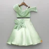 Clearance Green Sequin Embellished Strappy Top With Stiff Belt And Lehenga Ethnic Wear | Lehengas & Ghagras