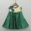 New Green Sequin Yoke Embellished Flared Dress Dresses & Sets | Dresses