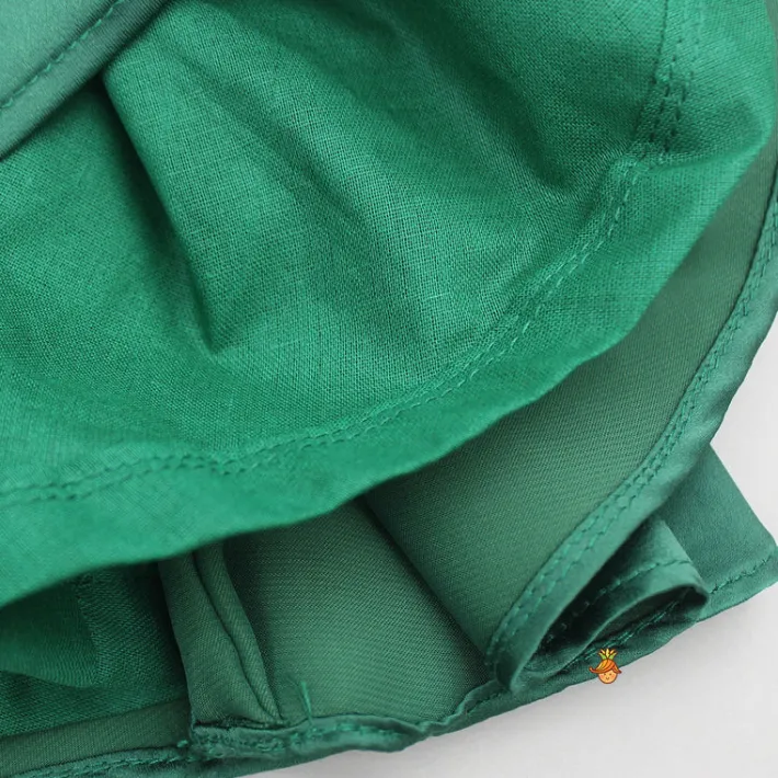 New Green Sequin Yoke Embellished Flared Dress Dresses & Sets | Dresses