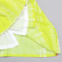 Online Green Shibori Printed Embellished Kaftan Top And Multicolour Sharara With Dupatta Ethnic Wear | Palazzos & Shararas