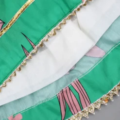 Outlet Green Top And Sharara With Pink Floral Prints And Net Dupatta Ethnic Wear | Palazzos & Shararas