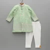 Discount Green Zari And Thread Embroidered Sherwani With Pyjama BOY Indian Ethnic Wear | Sherwani Sets