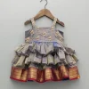 Online Grey Embroidered Strappy Layered Dress Dresses & Sets | Ethnic Wear