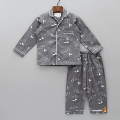 Fashion Grey Snoop Dog Printed Sleepwear BOY Sleep Wear | Sleepwear
