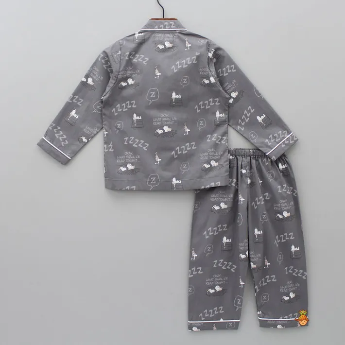 Fashion Grey Snoop Dog Printed Sleepwear BOY Sleep Wear | Sleepwear
