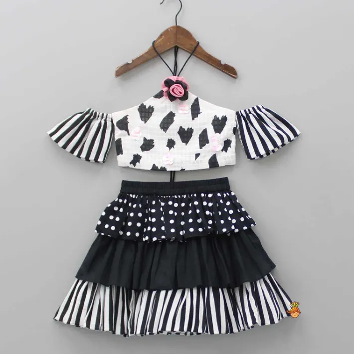 New Halter Neck Cold Shoulder Top And Layered Skirt Dresses & Sets | Sets