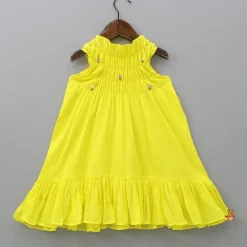 Clearance Halter Neck Embroidered Yellow Dress Dresses & Sets | Dresses
