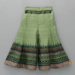 Clearance Halter Neck Green Top And Palazzo With Potli Bag Ethnic Wear | Palazzos & Shararas