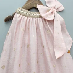 New Halter Neck Pink Embroidered Kurti Ethnic Wear | Kurtis & Jumpsuits