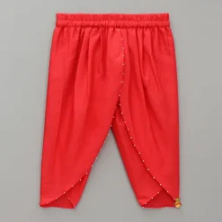 Best Halter Neck Red Short Kurti And Tulip Dhoti Pant Ethnic Wear | Dhotis & Patialas