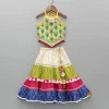 Outlet Halter Neck Thread Embroidered Top And Multi Printed Lehenga Ethnic Wear | Lehengas & Ghagras