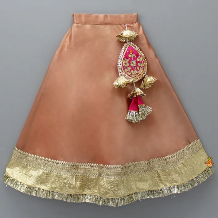 Hot Halter Neck Top And Peach Lehenga Ethnic Wear | Lehengas & Ghagras