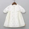 Hot Hand Block Lotus And Polka Dots Printed Potli Buttons Detail Off White Dress Dresses & Sets | Dresses