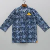 Outlet Hand Block Printed Blue Kurta BOY Indian Ethnic Wear | Kurtas