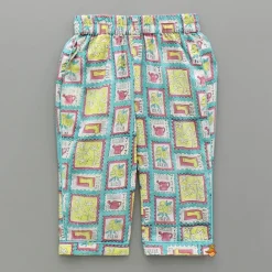 Fashion Hand Block Printed Multicolour Notch Collar Top And Pyjama BOY Sleep Wear | Sleepwear