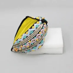 Online Hand Embroidered Multicolour Hairband Hair Accessories | Hair Bands