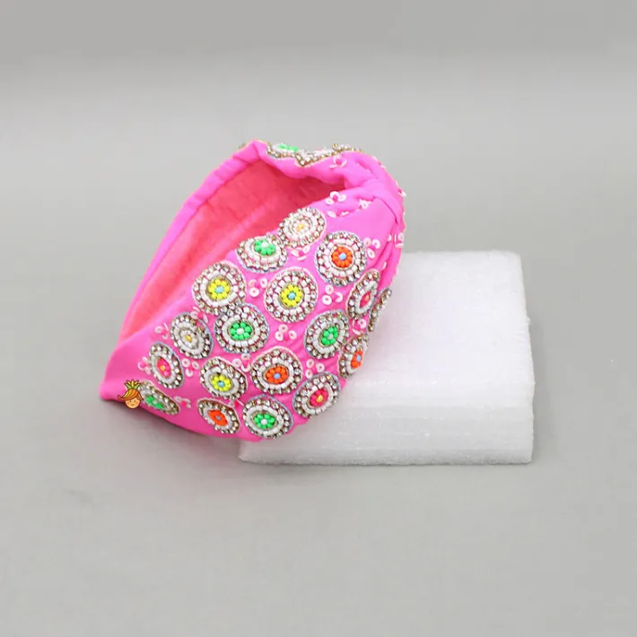 Best Hand Embroidered Pink Hairband Hair Accessories | Hair Bands