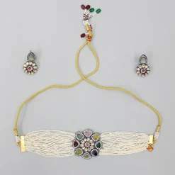 Sale Handcrafted Beautiful Choker Necklace and Earrings Jewellery