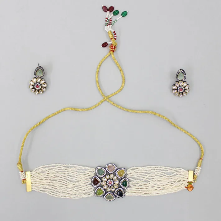 Sale Handcrafted Beautiful Choker Necklace and Earrings Jewellery