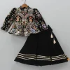 Outlet Heavy Embroidered Black Velvet Top And Gota Lace Work Flared Lehenga Ethnic Wear | Lehengas & Ghagras