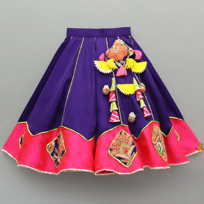Hot Heavy Embroidered Collar Neck Purple Top And Lehenga Ethnic Wear | Lehengas & Ghagras