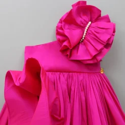 Clearance High Low Ruffles Enhanced Pink Gown Dresses & Sets | Gowns