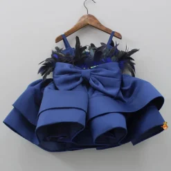 Hot Holographic Lace Detailed Ruffle Layered Blue Dress With Head Band Dresses & Sets | Dresses