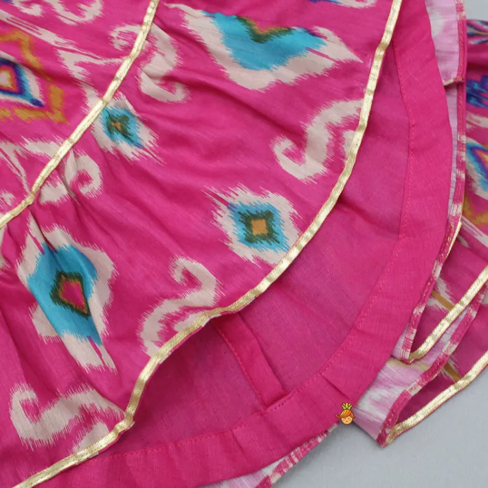 Clearance Ikat Printed Tiered Kurti Ethnic Wear | Kurtis & Jumpsuits