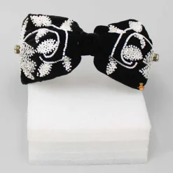 Hot Intricate Sequins Embroidered Black Velvet Hair Band Hair Accessories | Hair Bands
