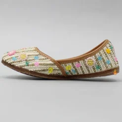 Discount Ivory Beads Floral Jutti Shoes