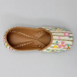 Discount Ivory Beads Floral Jutti Shoes
