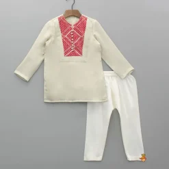 Hot Ivory Embellsihed Kurta And Pyjama BOY Indian Ethnic Wear | Ethnic Sets