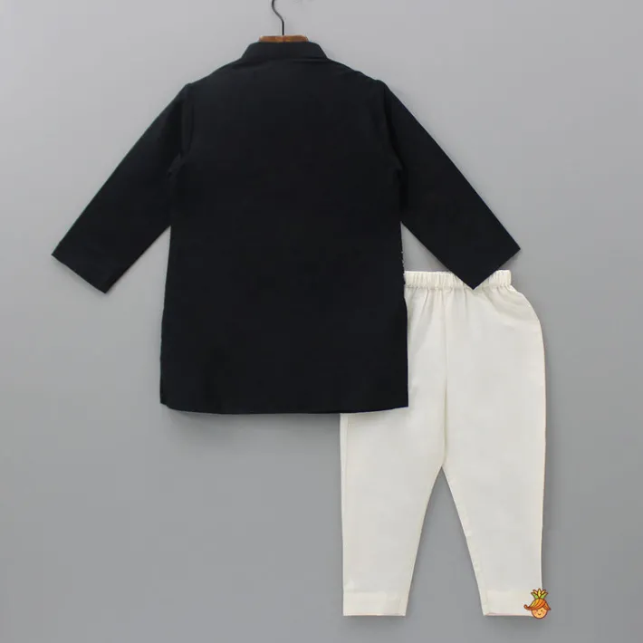 Online Jacket Style Black Kurta And Pyjama BOY Indian Ethnic Wear | Ethnic Sets