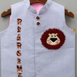 New Jacket With Animal Embroidered Patch Work Twinning Sets