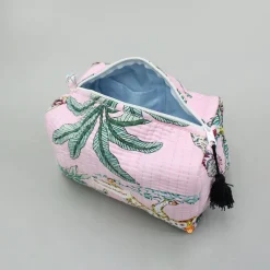Clearance Jungle-Themed Printed Pink Pouch Bags - Set Of 2 Bags