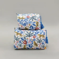 Sale Jungle-Themed Printed Pouch Bags - Set Of 2 Bags