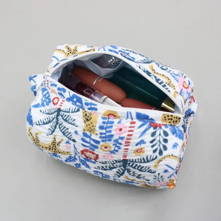 Sale Jungle-Themed Printed Pouch Bags - Set Of 2 Bags