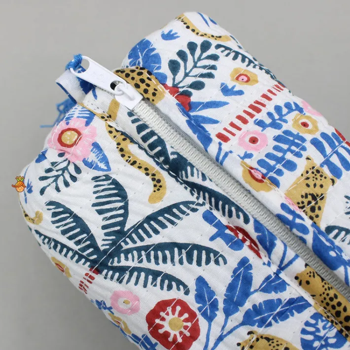 Sale Jungle-Themed Printed Pouch Bags - Set Of 2 Bags