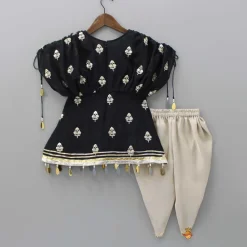 New Kaftan Style Embroidered Kurti And Dhoti Ethnic Wear | Dhotis & Patialas