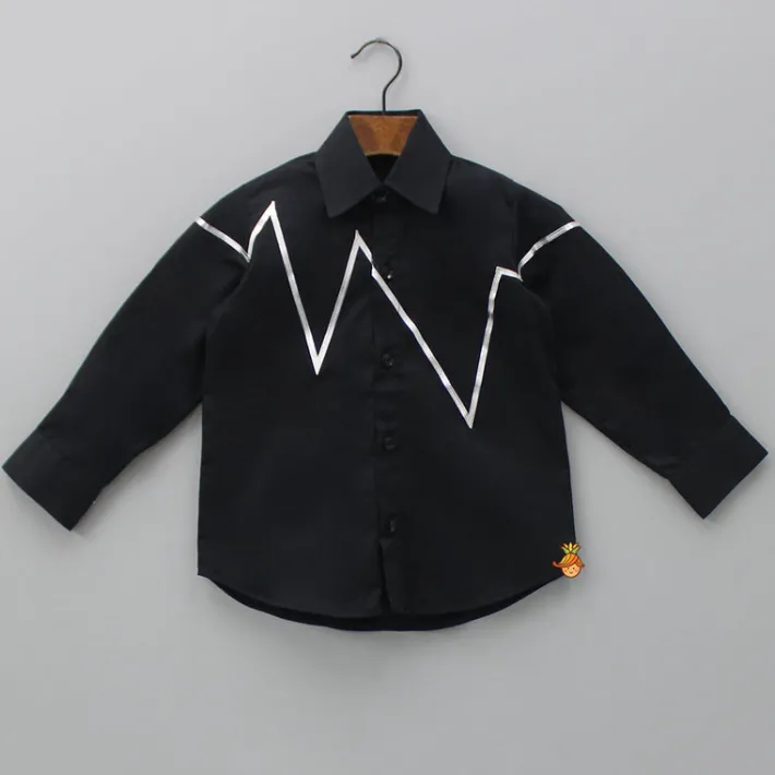 Sale Lace Detail Black Shirt BOY Shirts & Tees