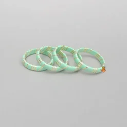 Clearance Lace Detailed Green Bangles Set Bangles