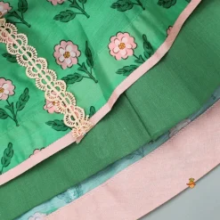 New Lace Green Floral Top With Ghagra And Dupatta Ethnic Wear | Lehengas & Ghagras
