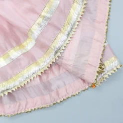 New Lace Work And Pleated Kurti With Pink Pant Ethnic Wear | Churidars & Salwars
